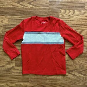 Jumping Beans Boys Size 6 Long Sleeve Sweater Red White Gray Stripe Holiday EUC!
